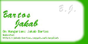 bartos jakab business card